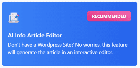 AI Info Article Editor