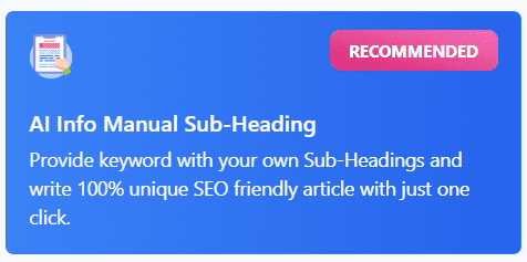 Manual Subheading Control